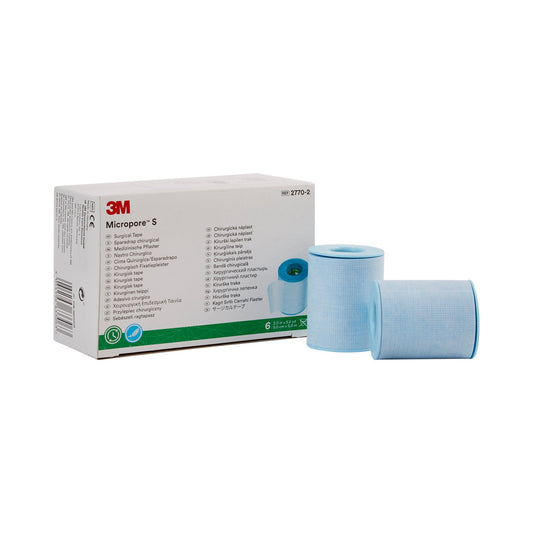 3M™ Micropore™ S Silicone Medical Tape, 2 Inch x 5-1/2 Yard, Blue 6/BOX -2770-2