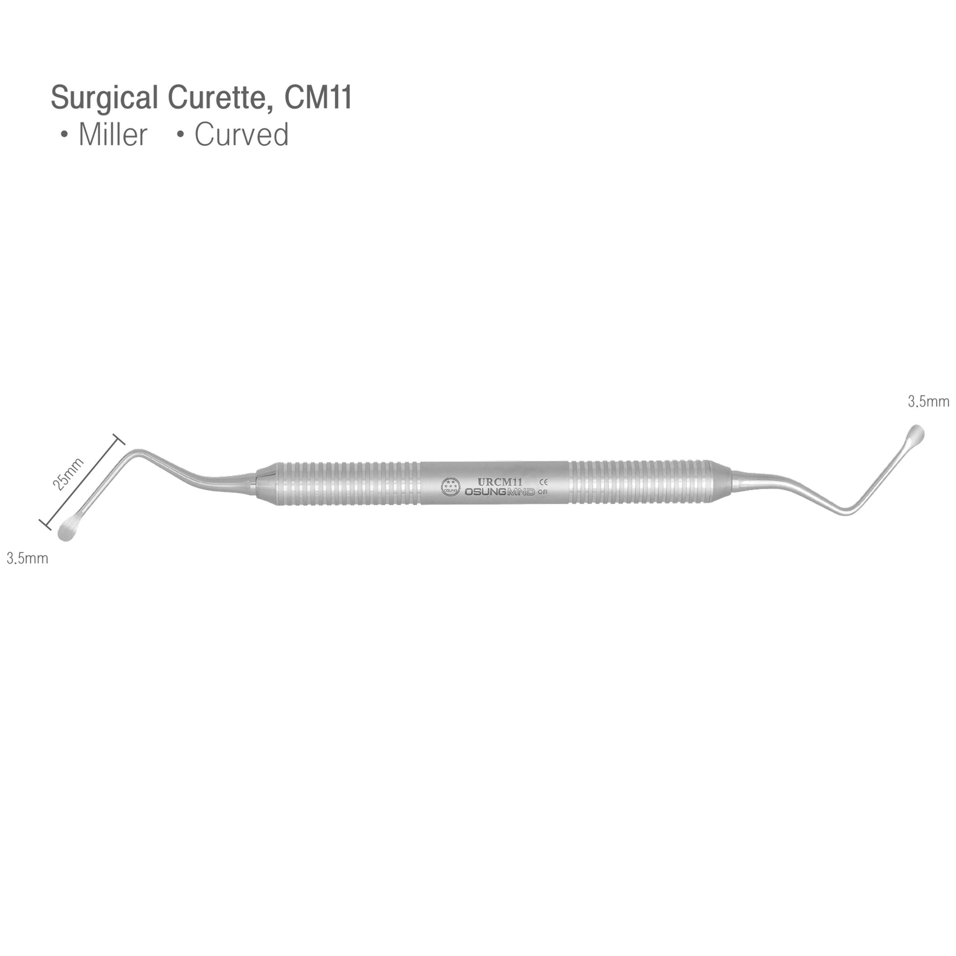 Osung #11 Miller Curved Dental Surgical Curette 3.5mm -URCM11 - Osung USA