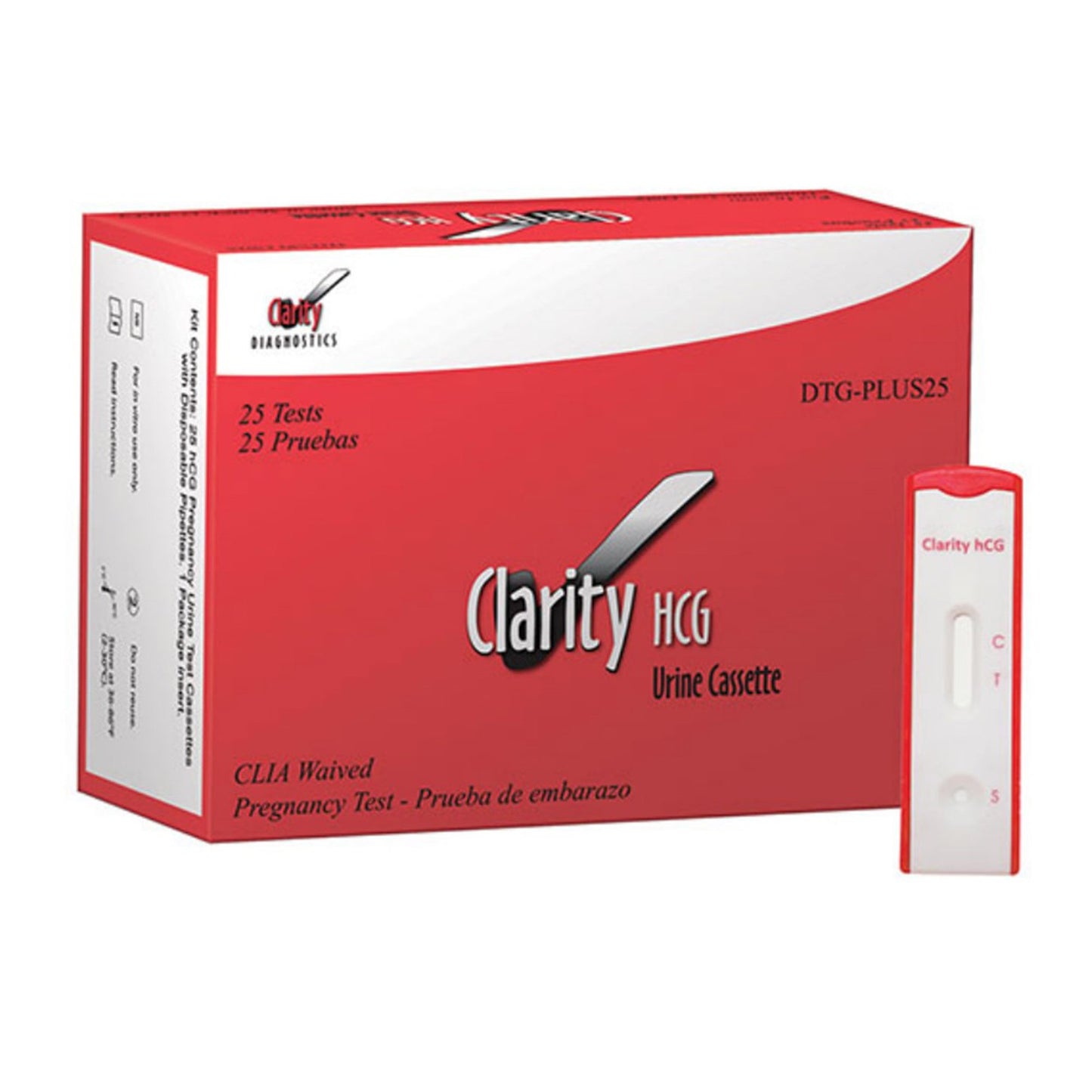 Clarity hCG Pregnancy Fertility Reproductive Health Test Kit 1/BOX -DTG-PLUS25