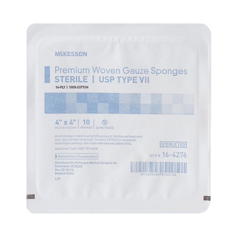 McKesson Sterile USP Type VII Gauze Sponge, 4 x 4 Inch, 16-Ply