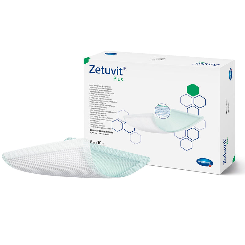 Zetuvit Plus Sterile Superabsorbent Dressing, 8 x 10 Inch 10/BOX -413113 - BriteSources