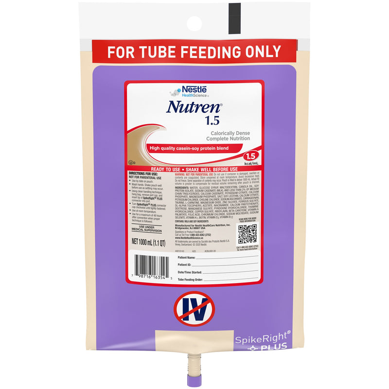 Nutren 1.5 Ready to Hang Prefilled Container, 1000 mL Bag 1/EACH -10798716263549