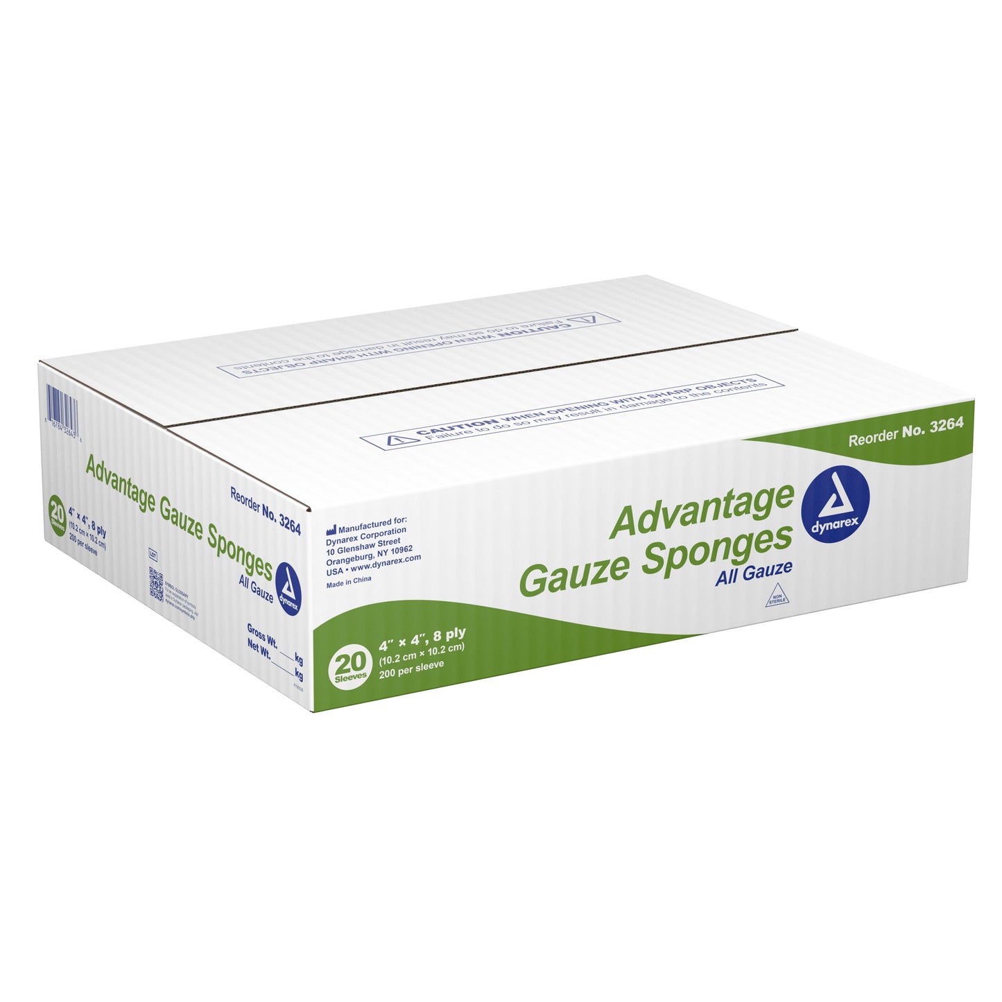 Advantage Gauze Sponge, 4 x 4 Inch, 8-Ply 1/PACK -3264