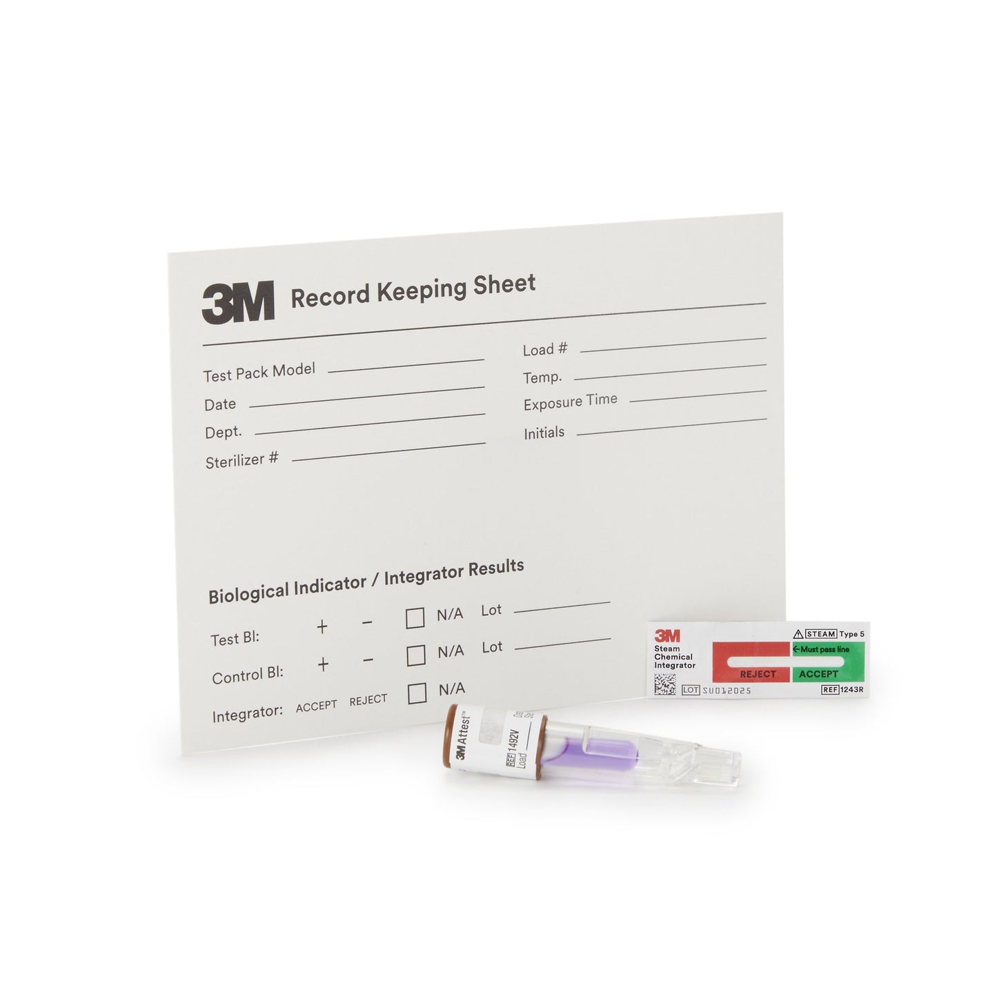 3M™ Attest™ Super Rapid 5 Steam-Plus Sterilization Biological Indicator Challenge Pack 24/CASE -41482V