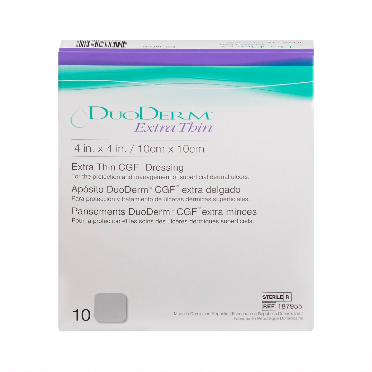 DuoDerm Extra Thin Hydrocolloid Dressing, 4 x 4 Inch