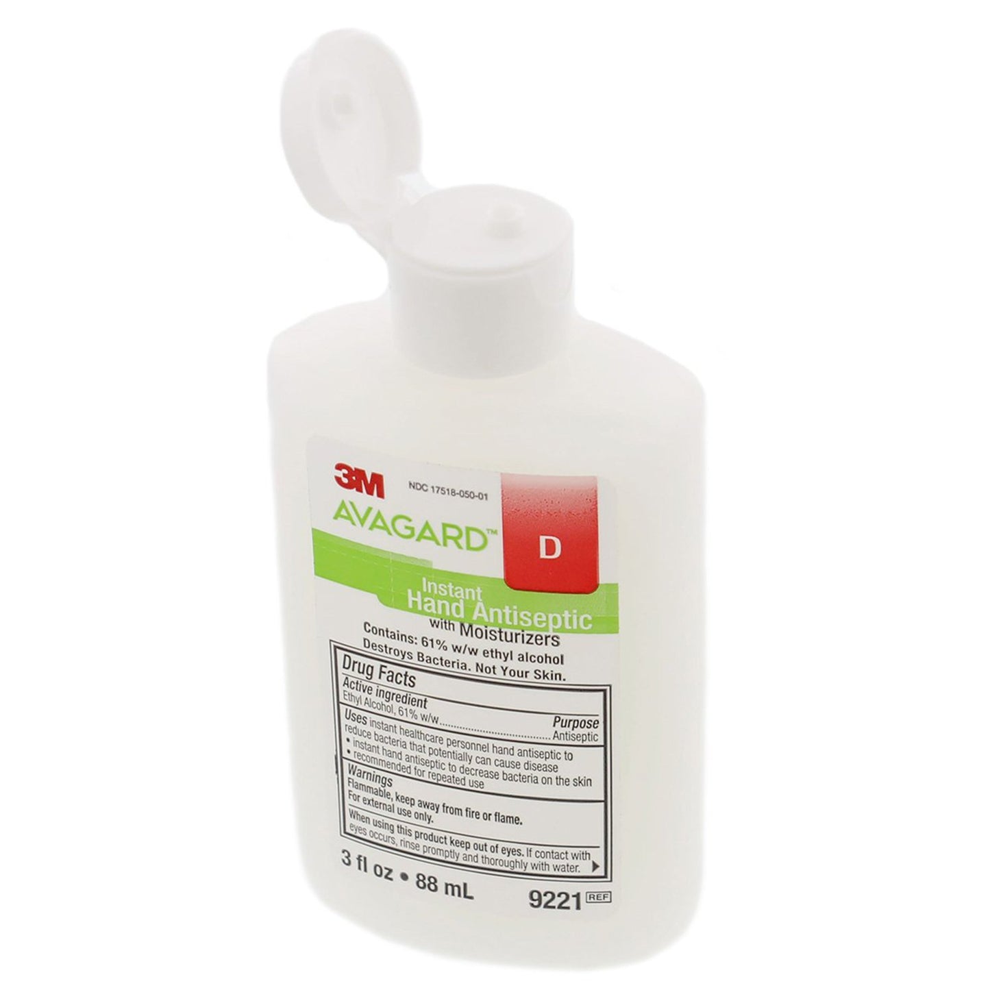 3M Avagard D Hand Antiseptic with Moisturizers, 3 fl oz Bottle 48/CASE -9221