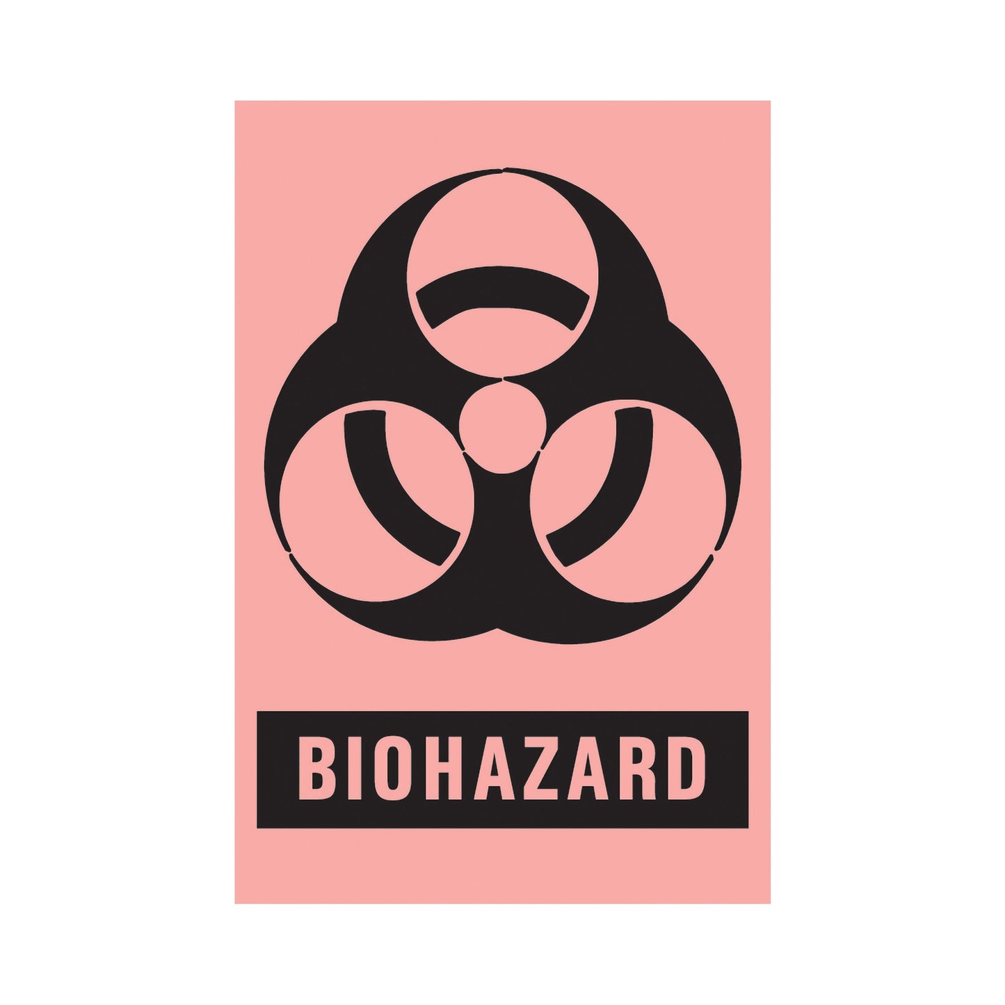 Timemed Pre-Printed Label, Biohazard, 2 x 3 Inch