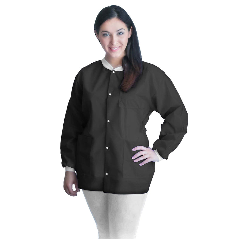 FitMe™ Lab Jacket, Black, Medium 10/BAG -UGJ-6500-M - BriteSources