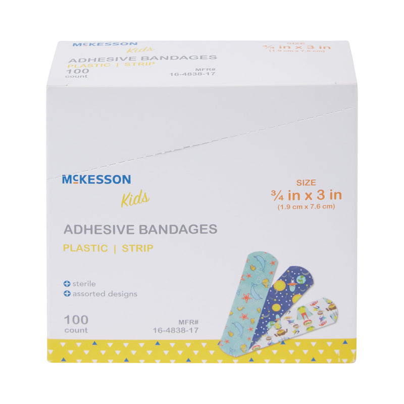 McKesson Kids™ Kid Design (Assorted Prints) Adhesive Strip, 3/4 x 3 Inch