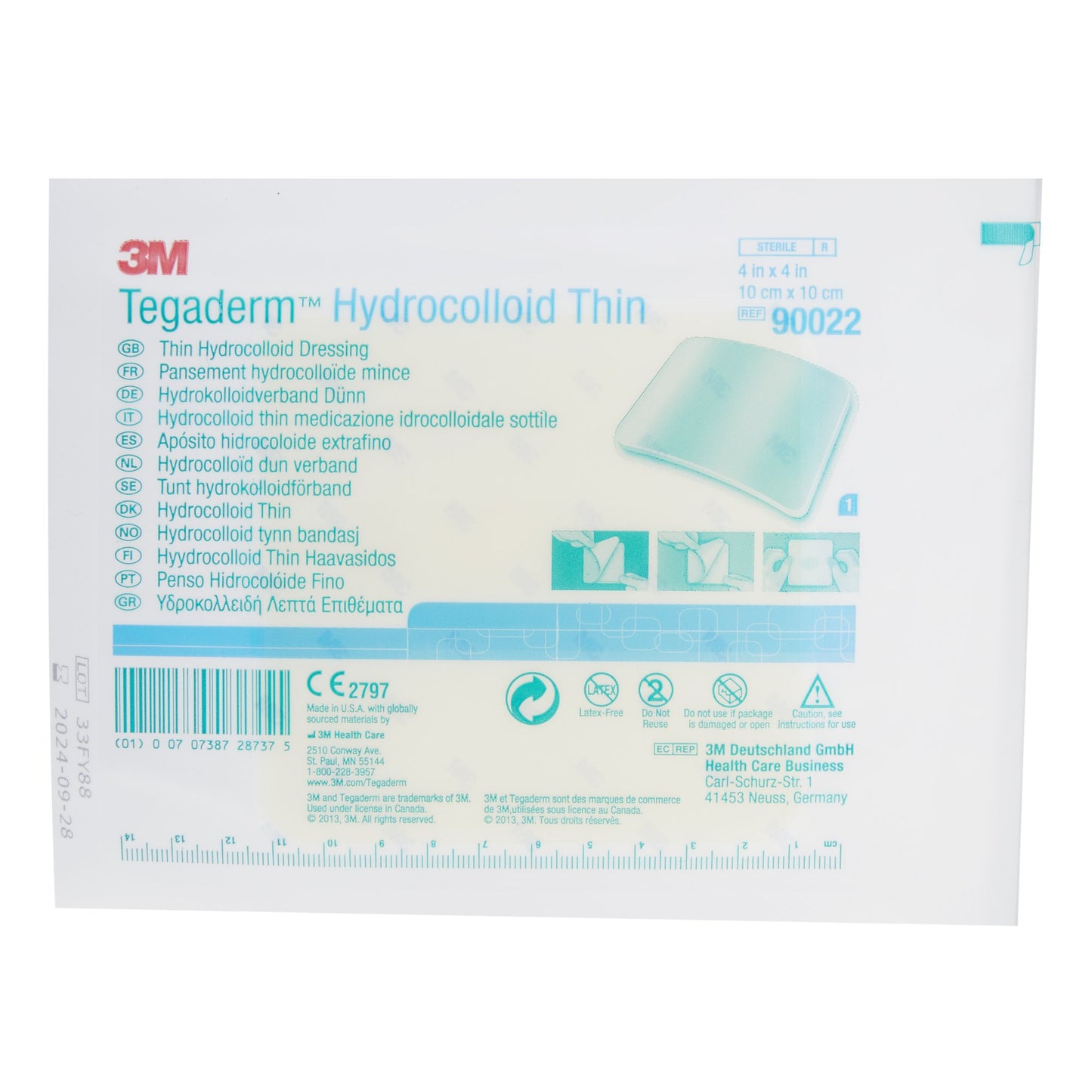 3M™ Tegaderm™ Thin Hydrocolloid Dressing, 4 x 4 Inch 5/BOX -90022