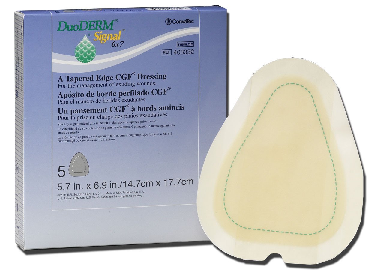 DuoDerm Signal Hydrocolloid Dressing, 6 x 7 Inch Triangle