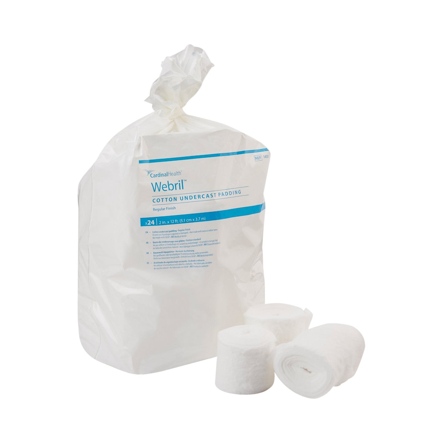 Webril™ Undercast Cotton Cast Padding, nonsterile, White, 2 Inch x 4 Yard 24/BAG -1418