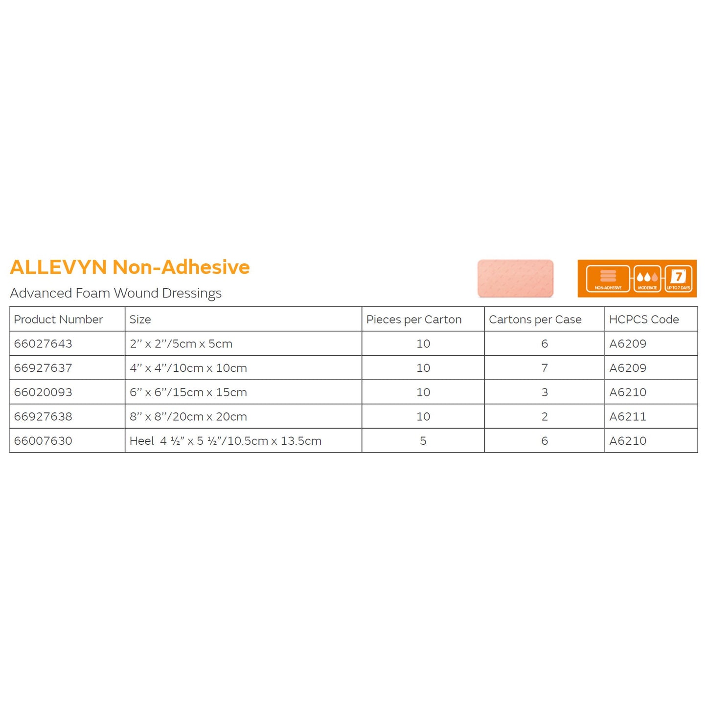 Allevyn Classic Nonadhesive without Border Foam Dressing, 2 x 2 Inch 1/EACH -66007643