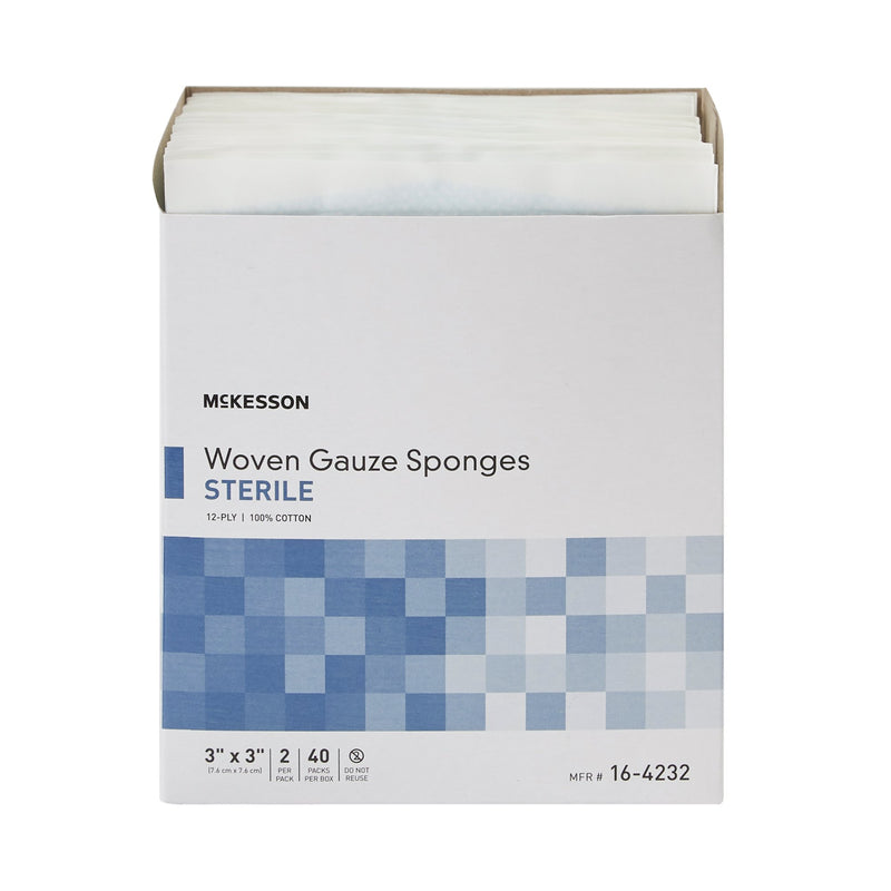 McKesson Sterile Gauze Sponge, 3 x 3 Inch, 12-Ply