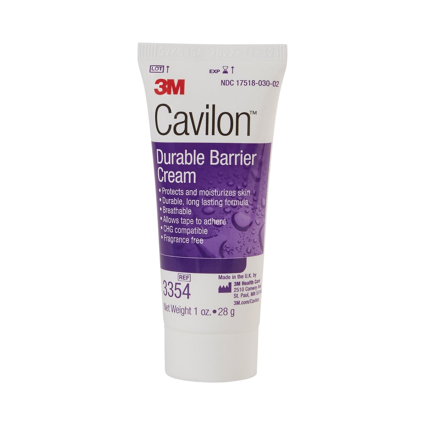 3M Cavilon Skin Protectant, Unscented Cream, 28 Gram Tube 1/EACH -3354