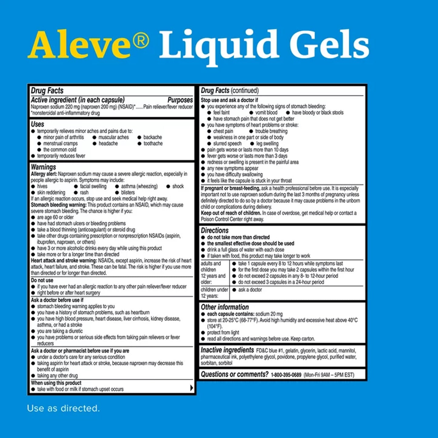 Aleve Liquid Gel Capsules 1/BOTTLE -00280608040