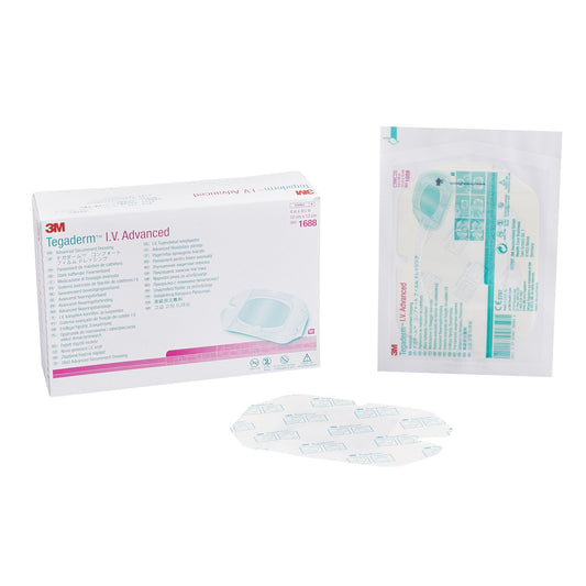 3M™ Tegaderm™ IV Advanced Securement Dressing, 4 x 4 Inch 200/CASE -1688