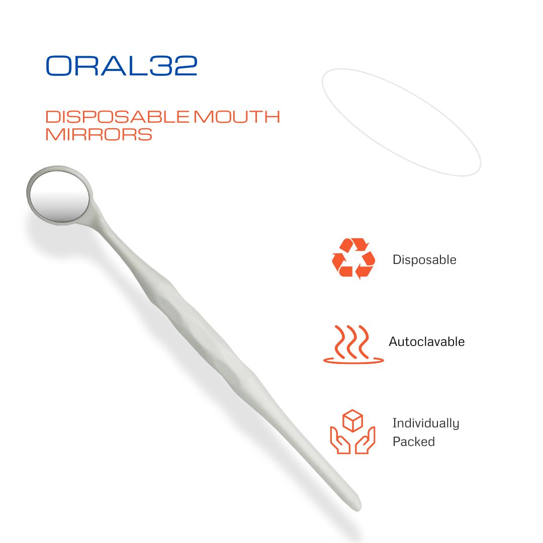5 Pieces Dental Autoclavable Disposable Mouth Mirror White -ORAL32 - Osung USA
