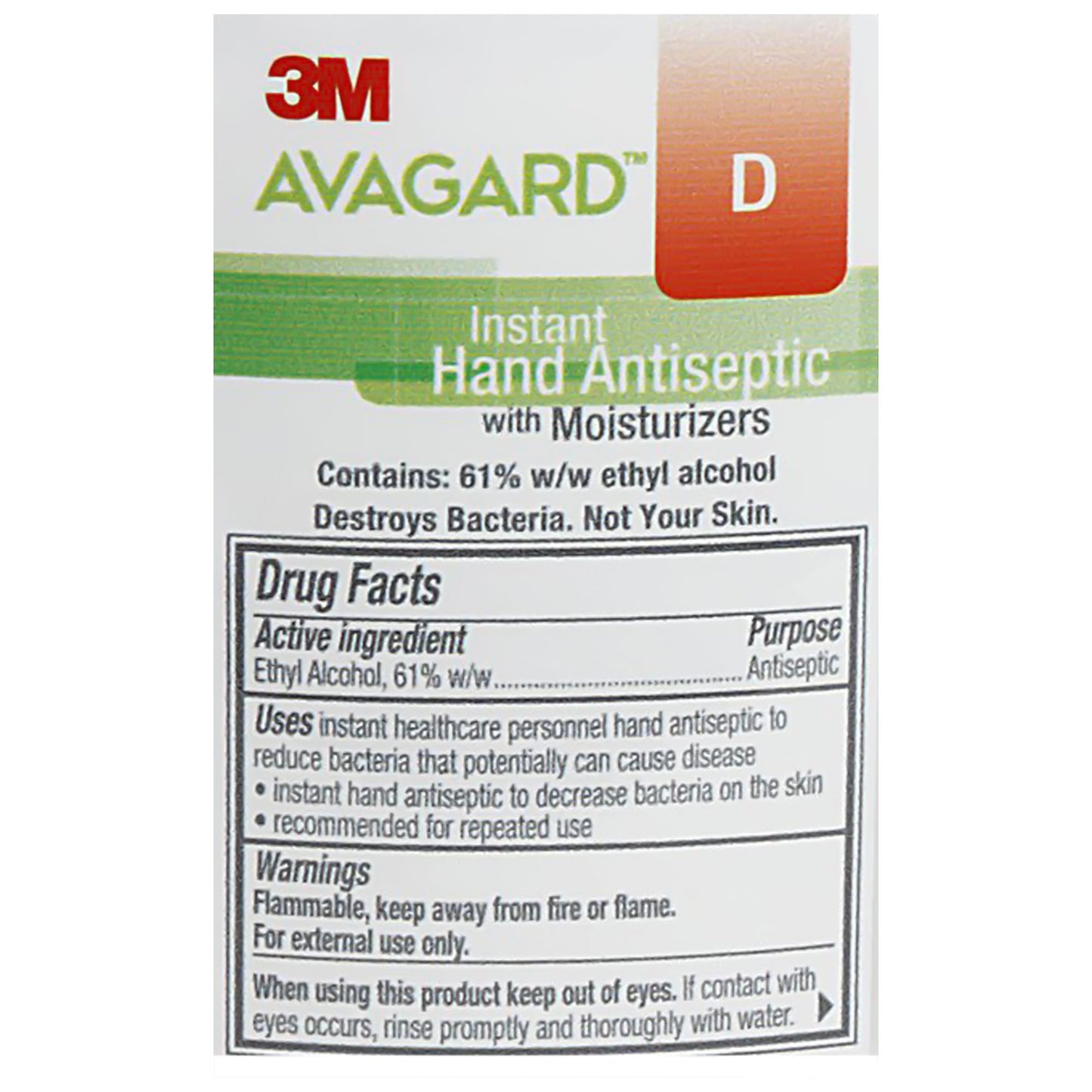 3M Avagard D Hand Antiseptic, 16 oz, Pump Bottle 1/EACH -9222