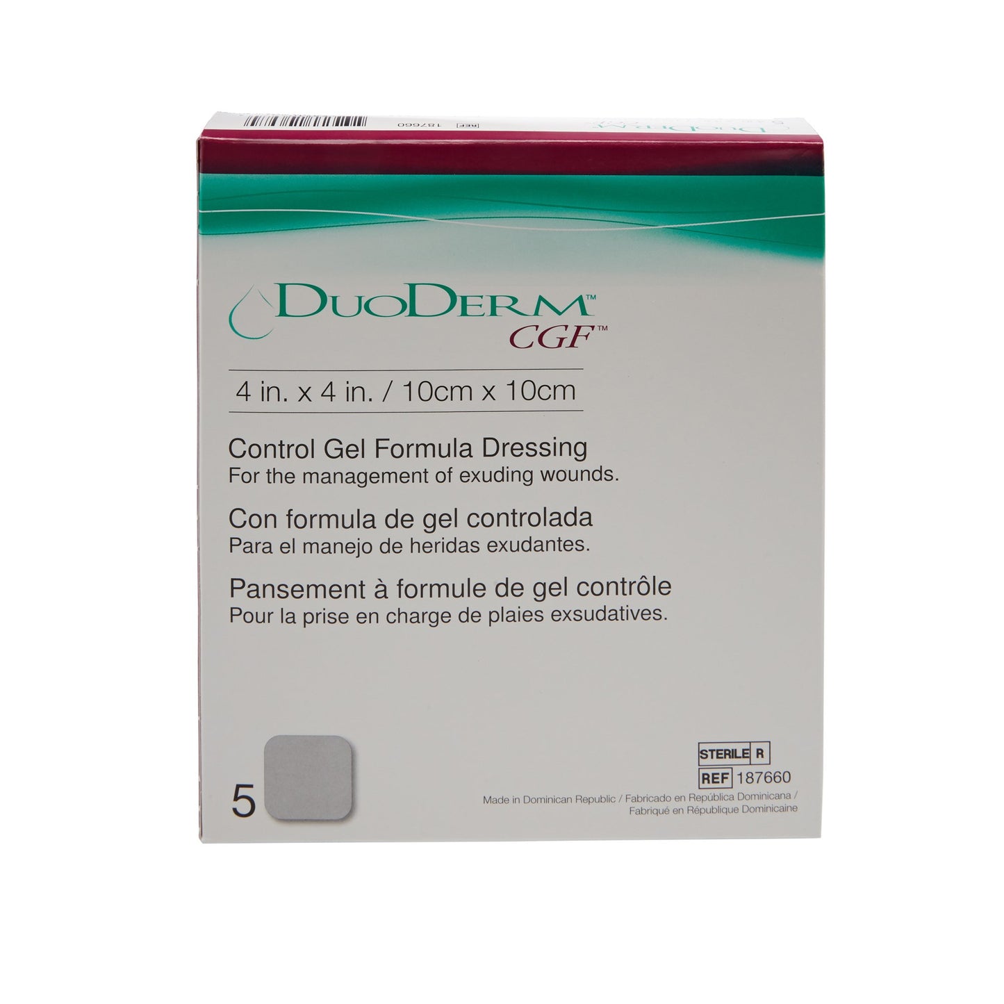 DuoDerm CGF Hydrocolloid Dressing, 4 x 4 Inch