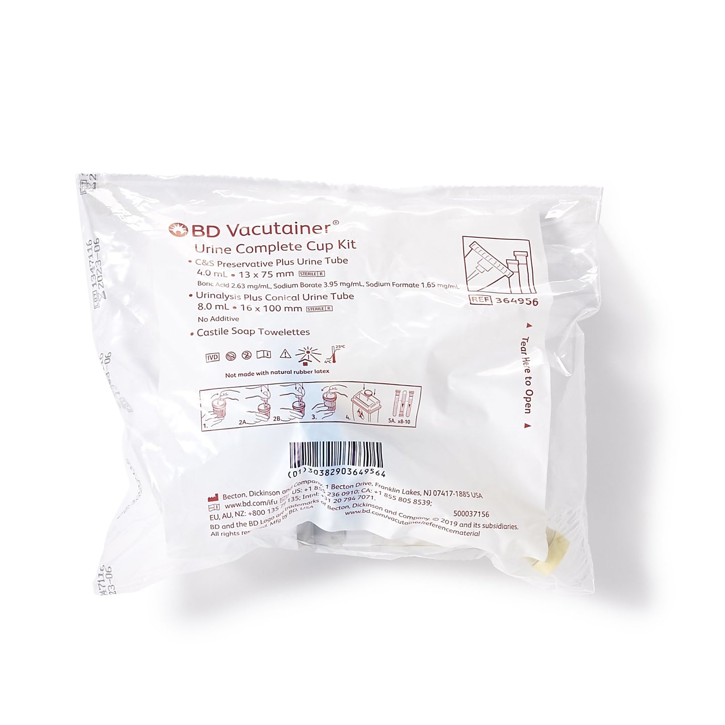 BD Vacutainer Urine Specimen Collection Kit 50/CASE -364956