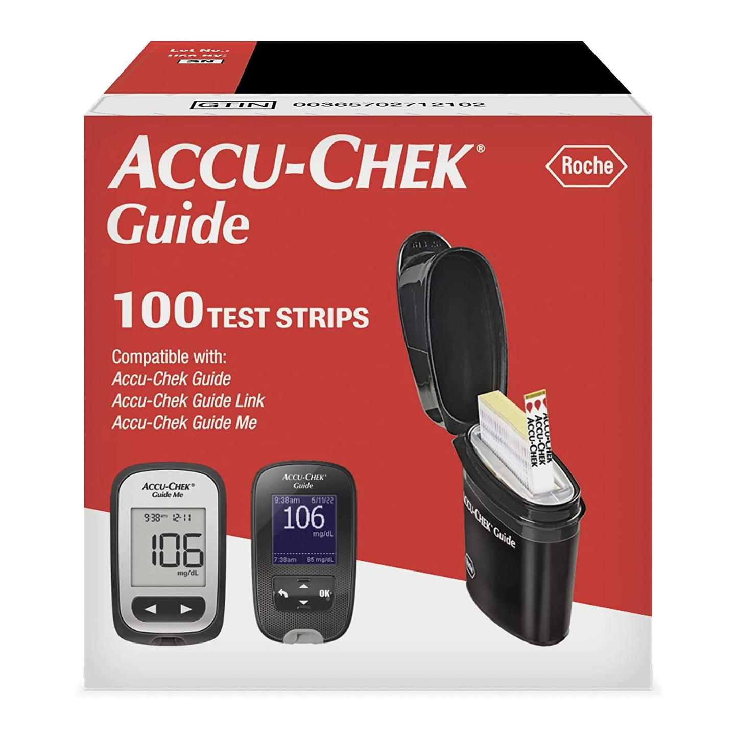 Accu-Chek Guide Blood Glucose Test Strips 100/BOX -07453744001