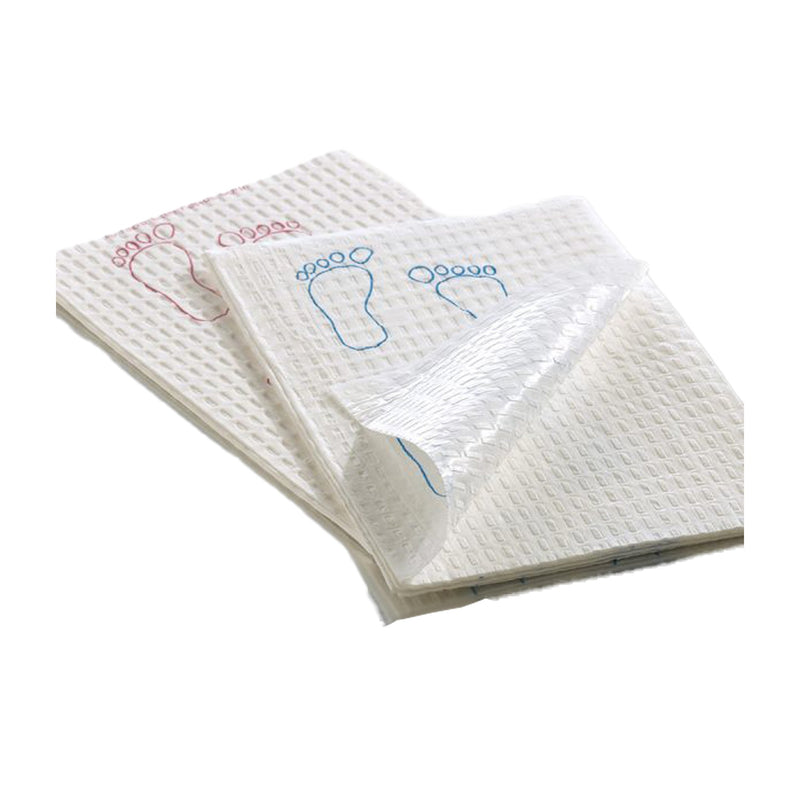Footprint Nonsterile White / Mauve Procedure Towel, 13½ x 18 Inch 500/CASE -70192N - BriteSources