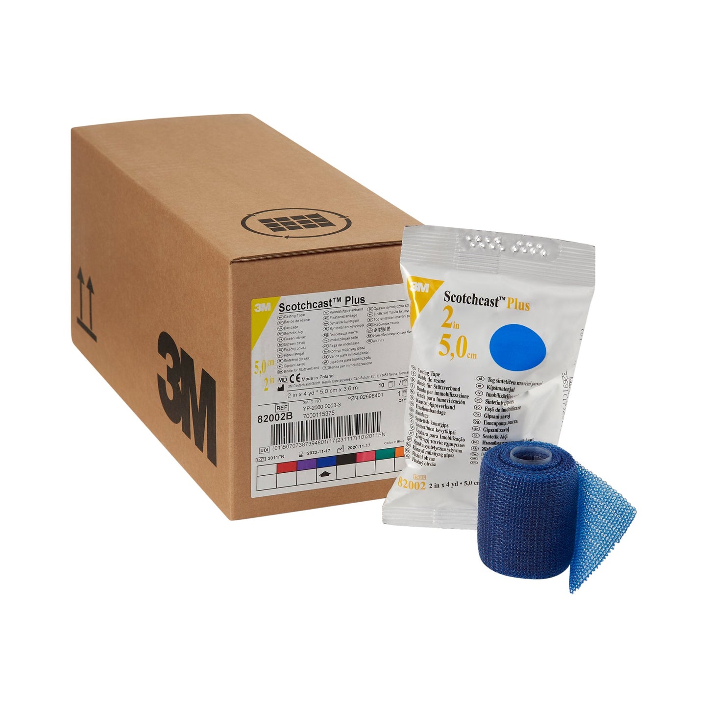 3M™ Scotchcast™ Plus Blue Cast Tape, 2 Inch x 4 Yard 10/CASE -82002B