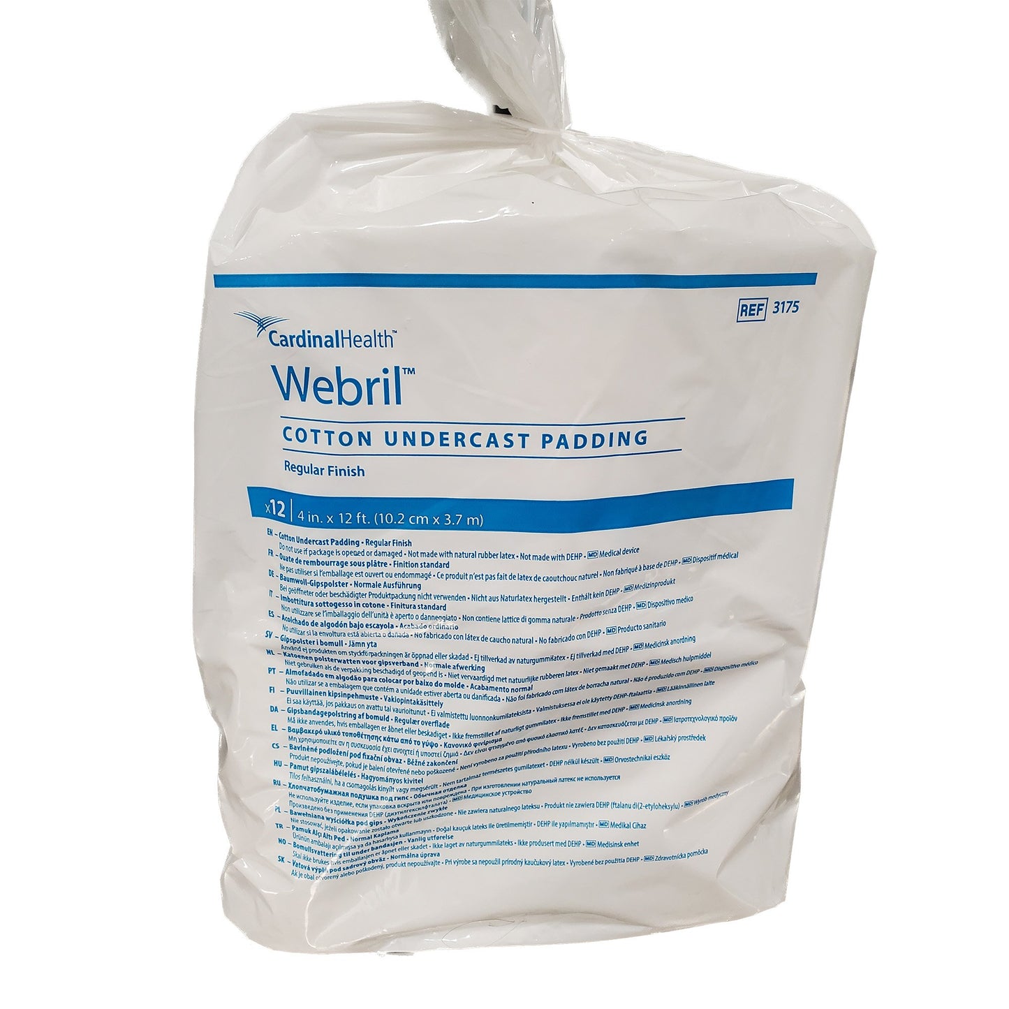 Webril™ Undercast Cotton Cast Padding, 4 Inch x 4 Yard 12/BAG -3175-