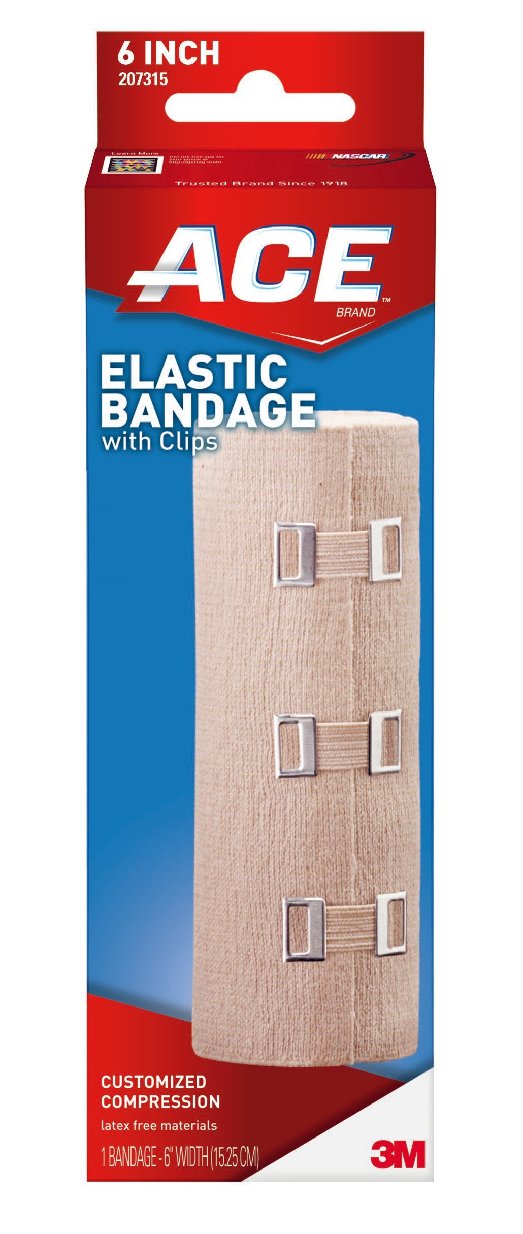 3M™ Ace™ Clip Detached Closure Elastic Bandage, 6 Inch x 5-1/3 Foot 36/CASE -207315