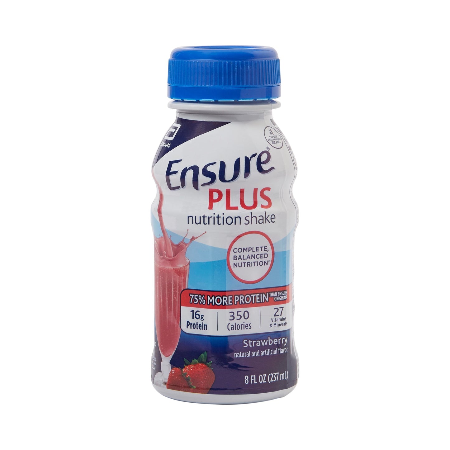 Ensure Plus Nutrition Shake, Strawberry, 8-ounce bottle