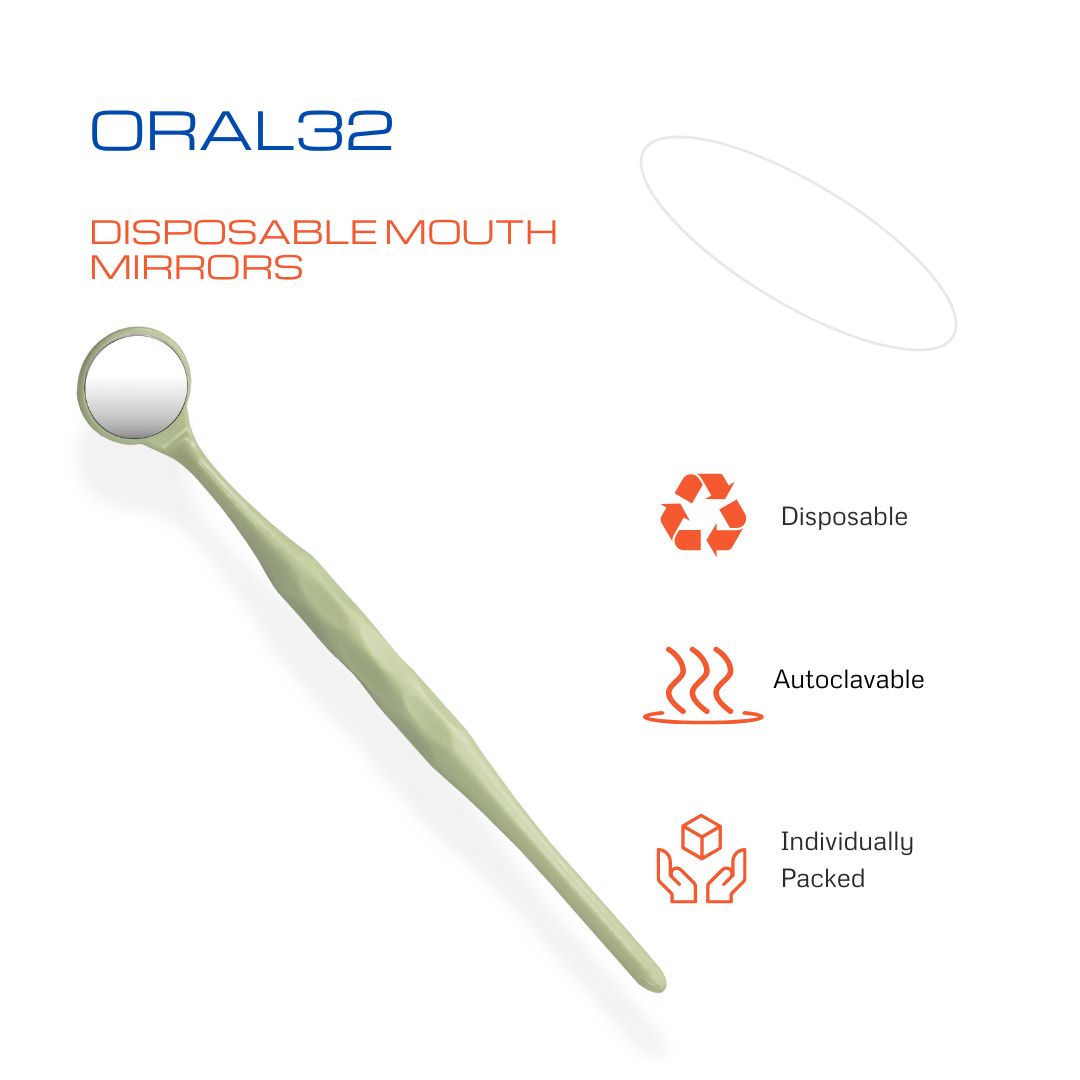 10 Pieces Dental Autoclavable Disposable Mouth Mirror Yellow -ORAL32 - Osung USA