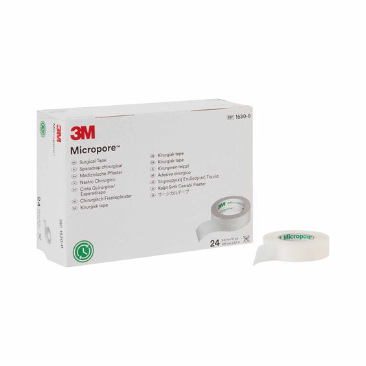 3M™ Micropore™ Paper Medical Tape, 1/2 Inch x 10 Yard, White 24/BOX -1530-0