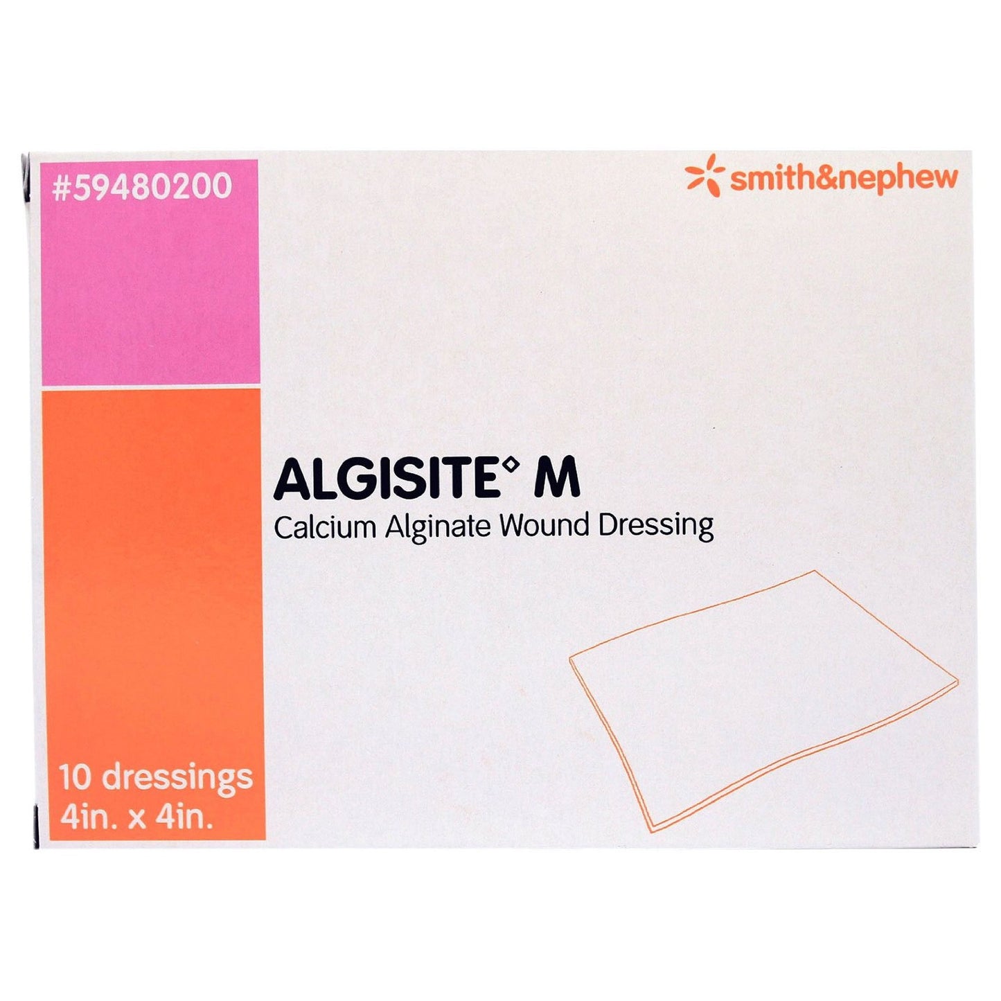 AlgiSite M Alginate Dressing, 4 x 4 Inch 1/EACH -59480200