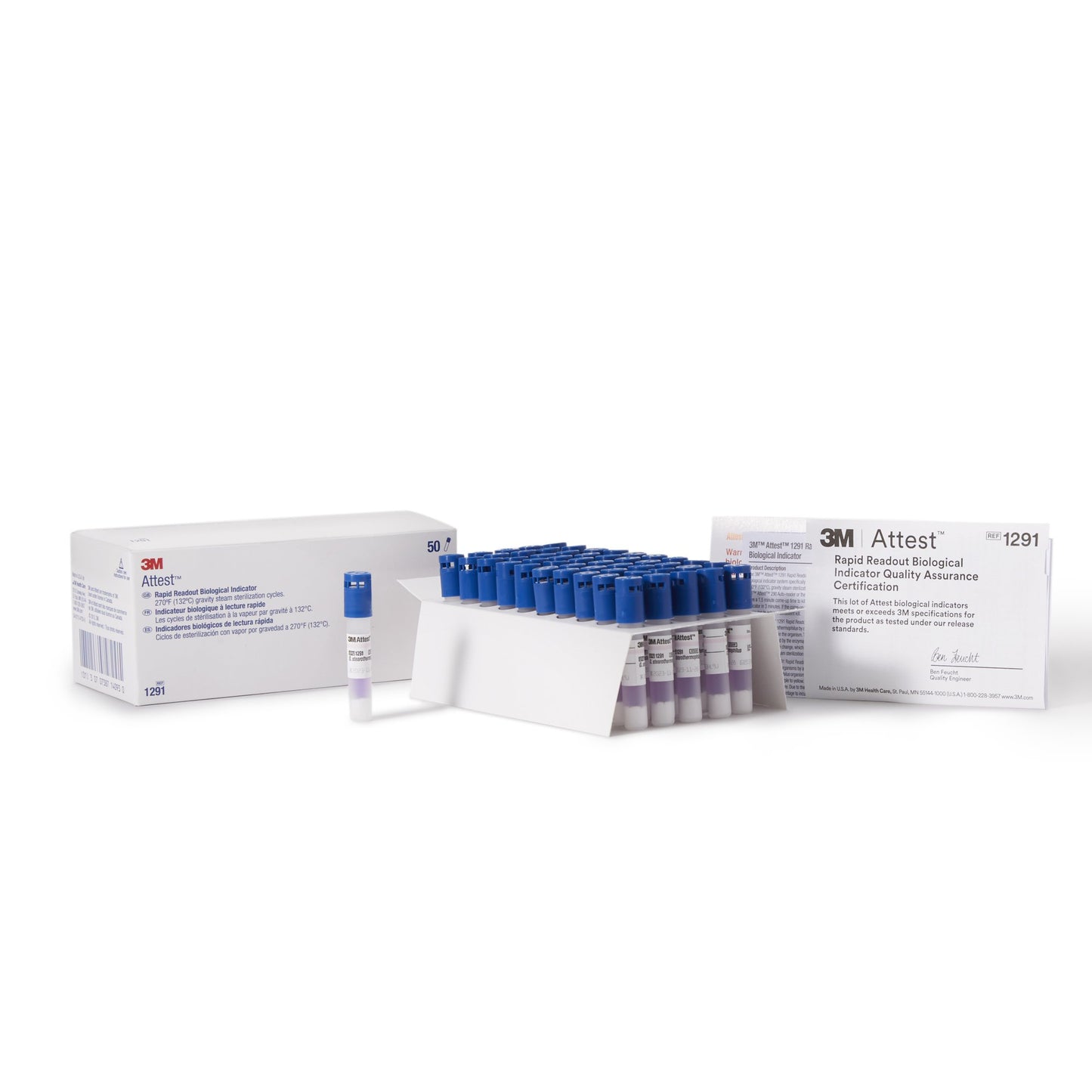 3M™ Attest™ Rapid Readout Sterilization Biological Indicator Vial 200/CASE -1291