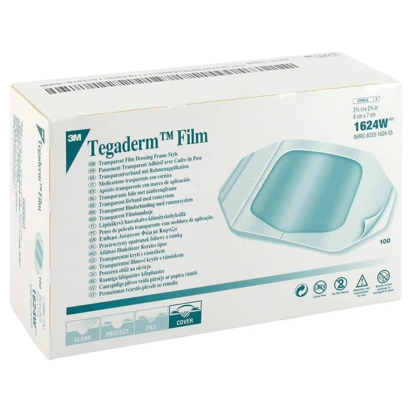 3M™ Tegaderm™ Transparent Sterile Film Dressing, 2-3/8 x 2 Inch 1/EACH -1624W