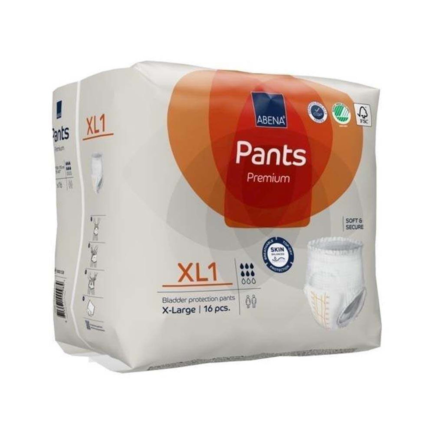 Abena Premium Pants XL1 Incontinence Brief, X-Large 16/PACK -1000021328