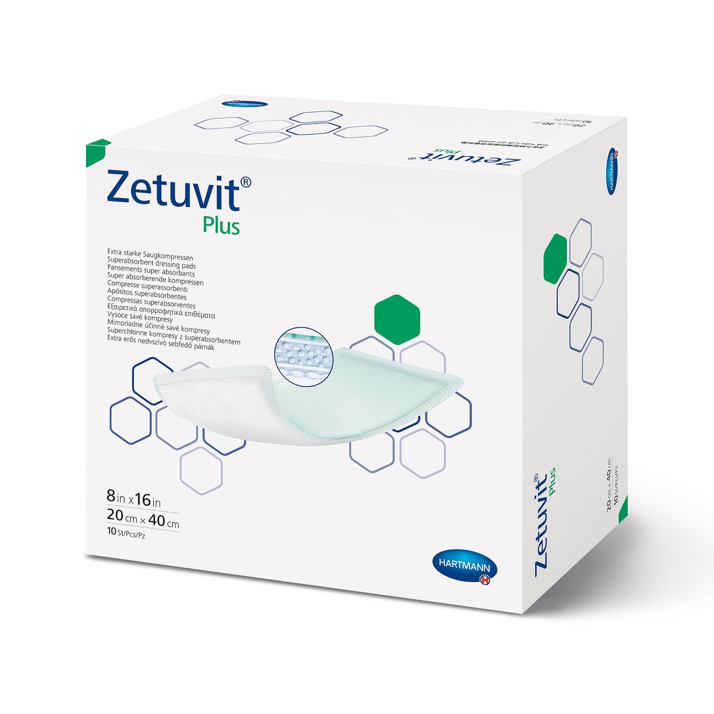 Zetuvit Plus Sterile Superabsorbent Dressing, 8 x 16 Inch 1/EACH -413715