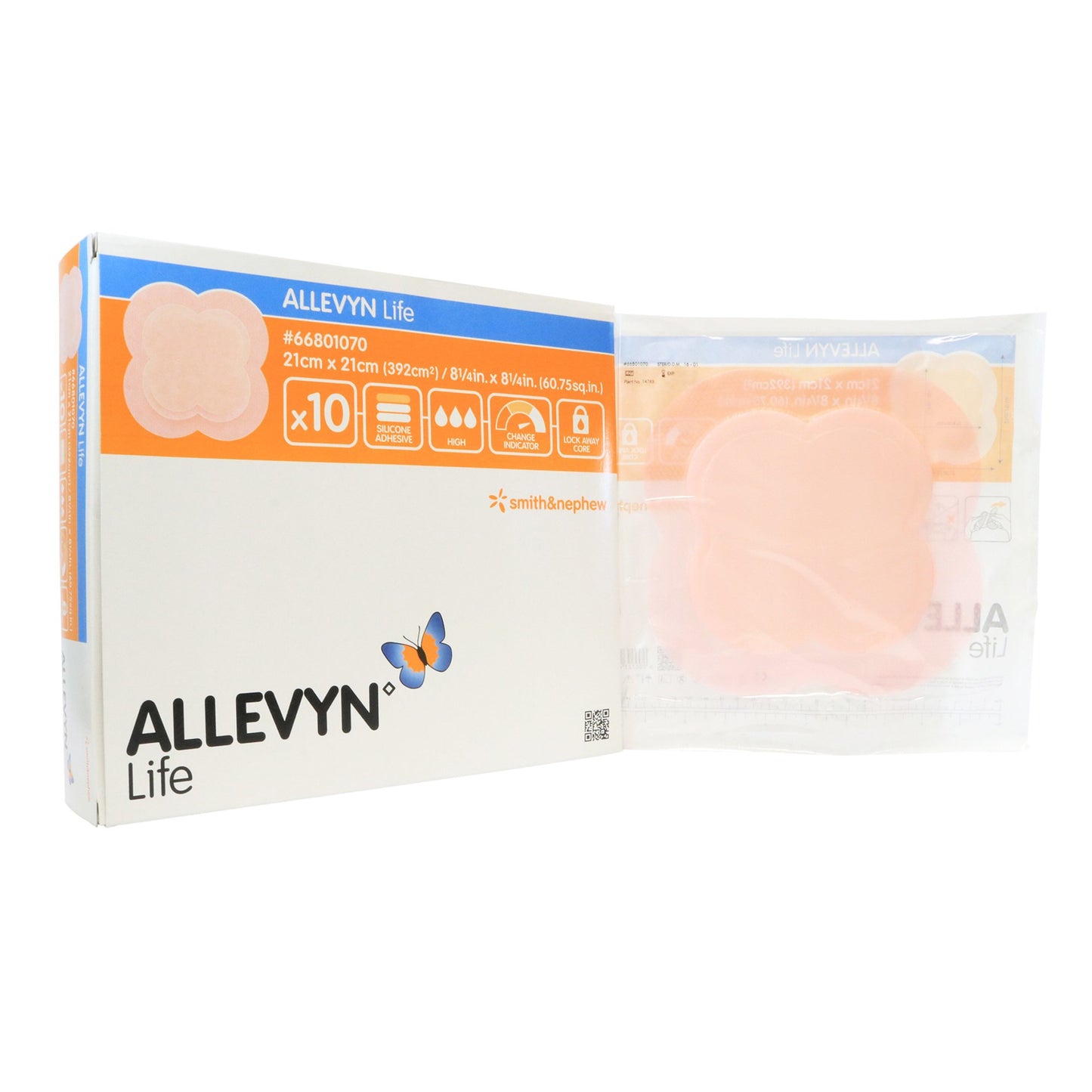 Allevyn Life Silicone Adhesive with Border Silicone Foam Dressing, 8-1/4 x 8-1/4 Inch 10/BOX -66801070