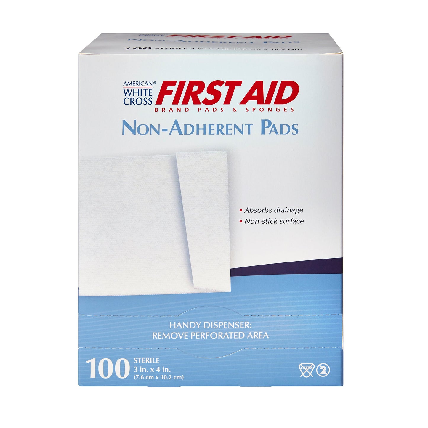 American White Cross Nonadherent Dressing, 3 x 4 Inch 100/BOX -7575033