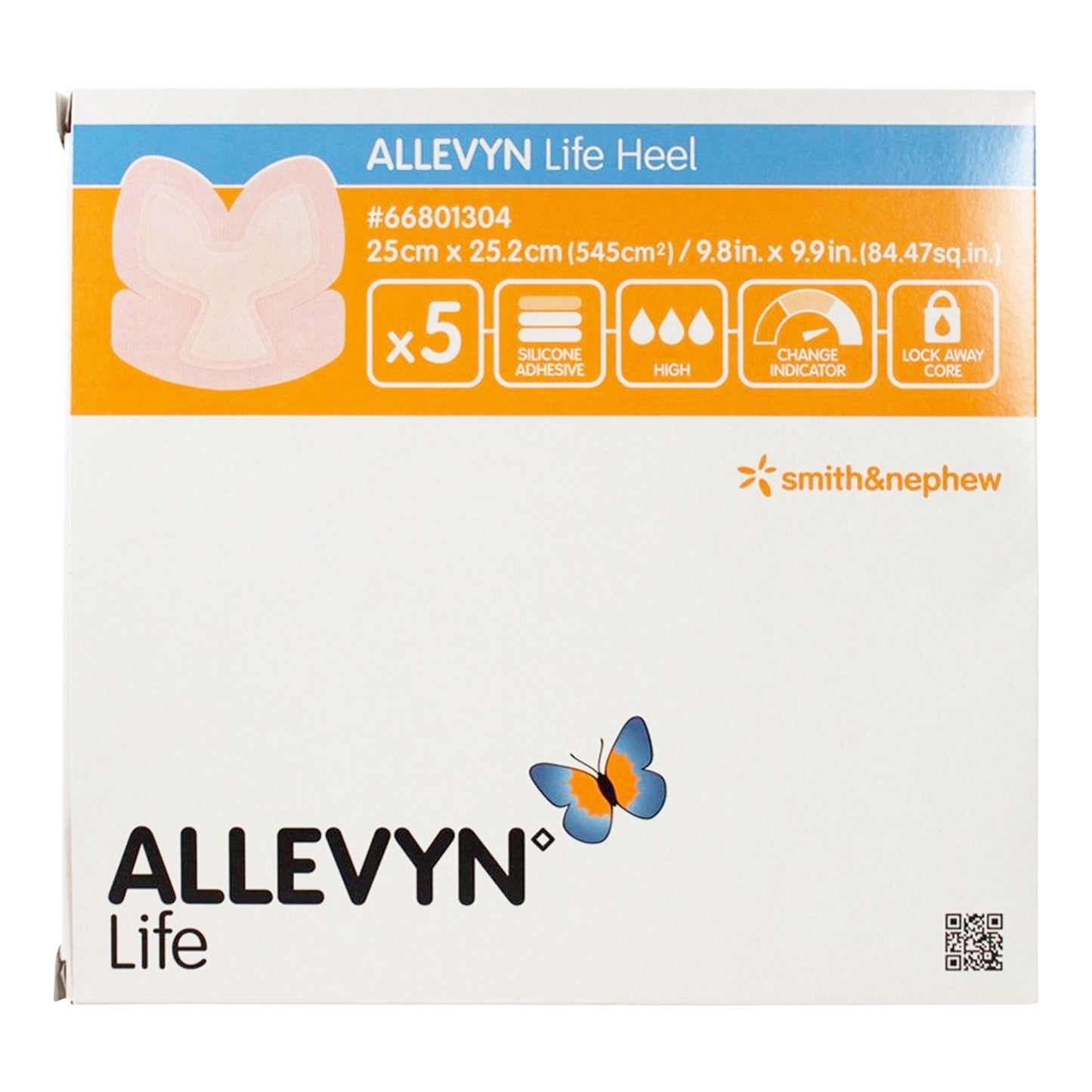 Allevyn Life Silicone Adhesive with Border Silicone Foam Dressing, 25 x 25.2 Centimeter 5/BOX -66801304