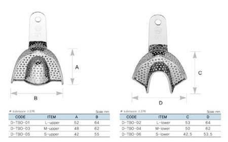 Dental Impression Tray Set, Orthodontia, 6 pc, TBOZ6 - BriteSources