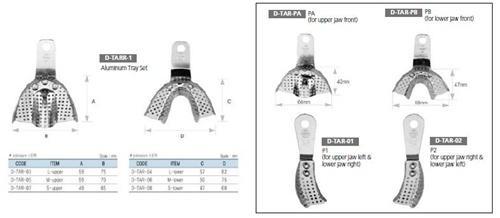 Dental Impression Tray Set, 10 pc, Regular, TARZ10 - BriteSources