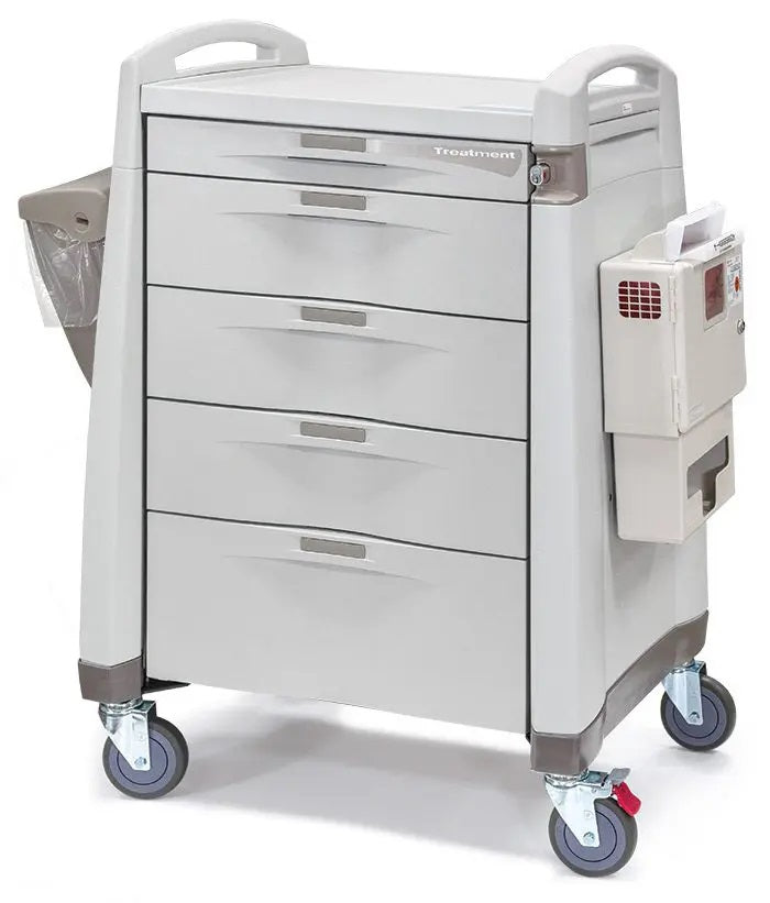 Capsa Healthcare Avalo® Compact Medical Cart. Cart Medical 36X24X31 3Drwlt Crm/ Dk Crm Core Lock (Drop), Each