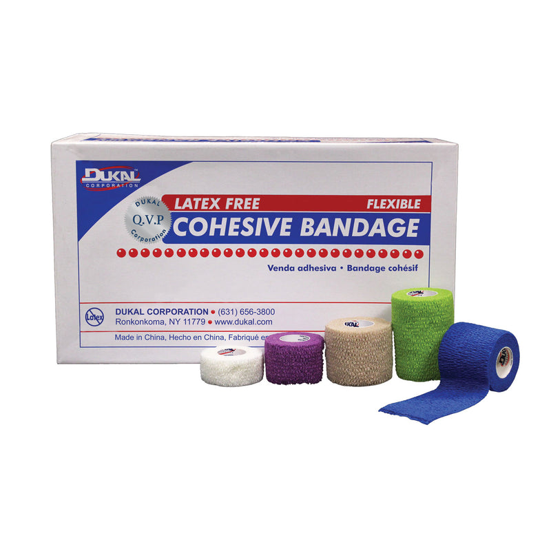Dukal Cohesive Bandages - Latex Free. Bandage Cohesive 1X5Yd Assortdlf Ns 1Rl/Pk 30Pk/Bx, Box