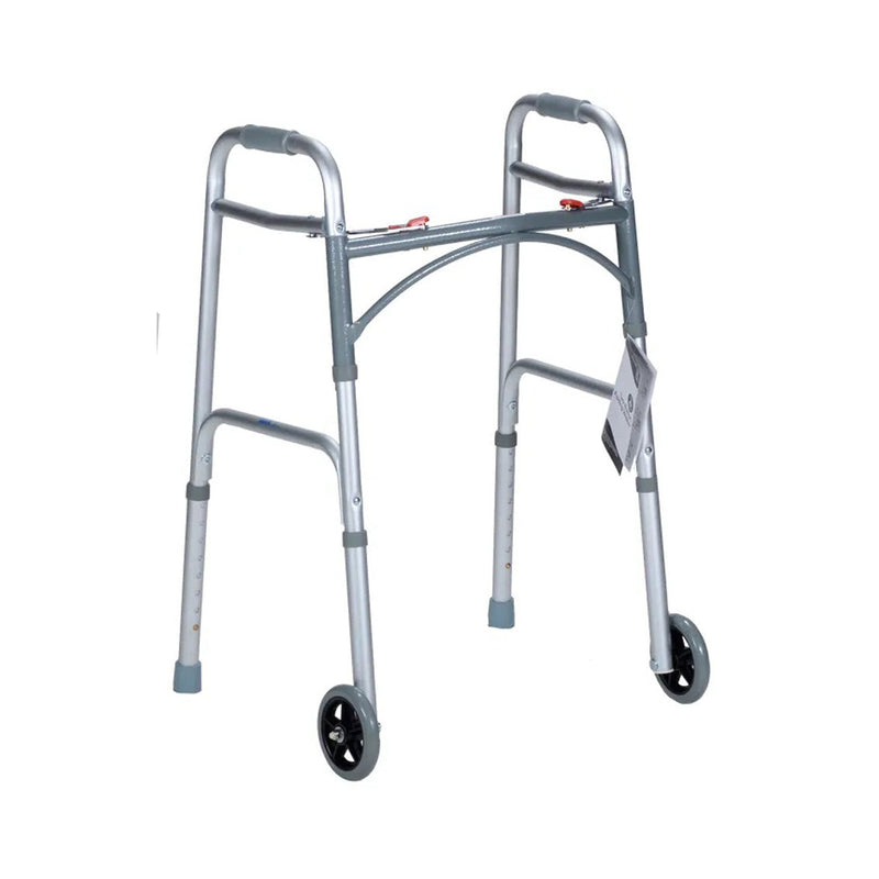 Dynarex Folding Walker. Two Button Folding Walker, Adult, 32”-39” (Products Cannot Be Sold On Amazon.Com Or Any Other 3Rd Party Site). , Each