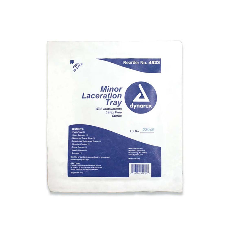 Dynarex Minor Laceration Tray. Minor Laceration Tray With Instruments, Sterile, 20/Cs (Products Cannot Be Sold On Amazon.Com Or Any Other 3Rd Party Si