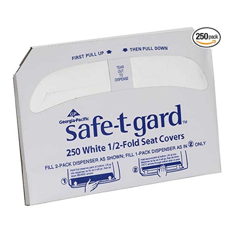 Georgia Pacific Toilet Seat Covers. Cover Seat Toilet Safe-T-Gard1/2 Fold 250/Pk 4Pk/Cs, Case
