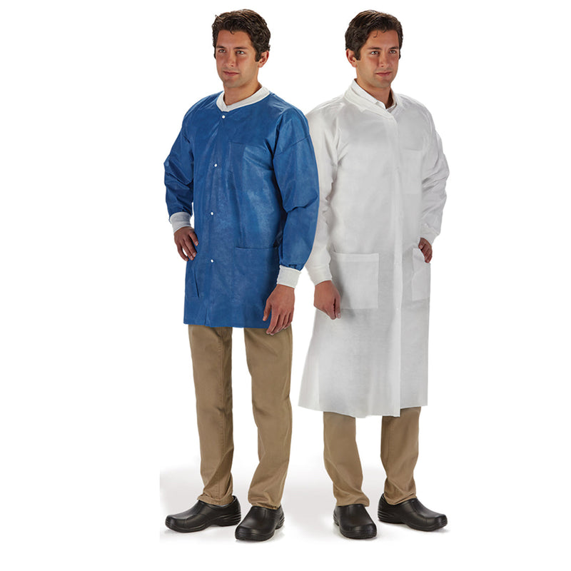 Graham Medical Elite Lab Coat. Labmates Jacket, 3-Pocket, 3X-Large, Nonwoven, Blue, 50/Cs. Labmates Jacket 3-Pocket 3Xlnonwoven Blu 10/Bg, 5 Bg/Cs, Ca