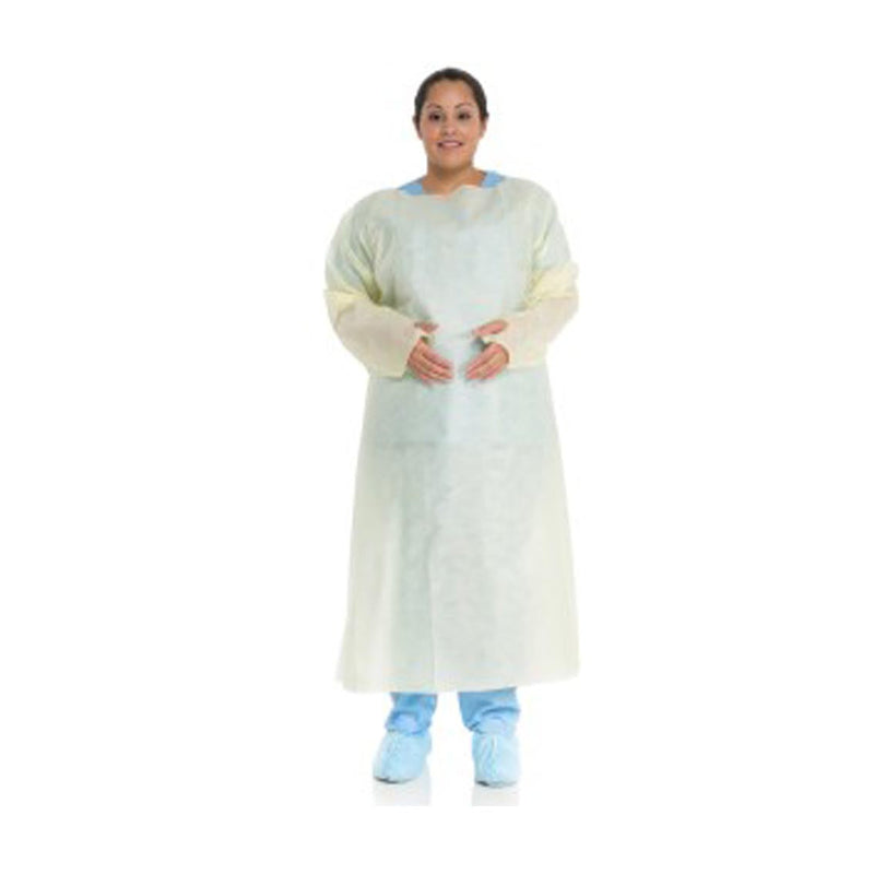 Halyard Over-The-Head Tri-Layer Isolation Gowns. Gown Over-The-Head Mediumweight Yellow Xl 100/Cs, Case